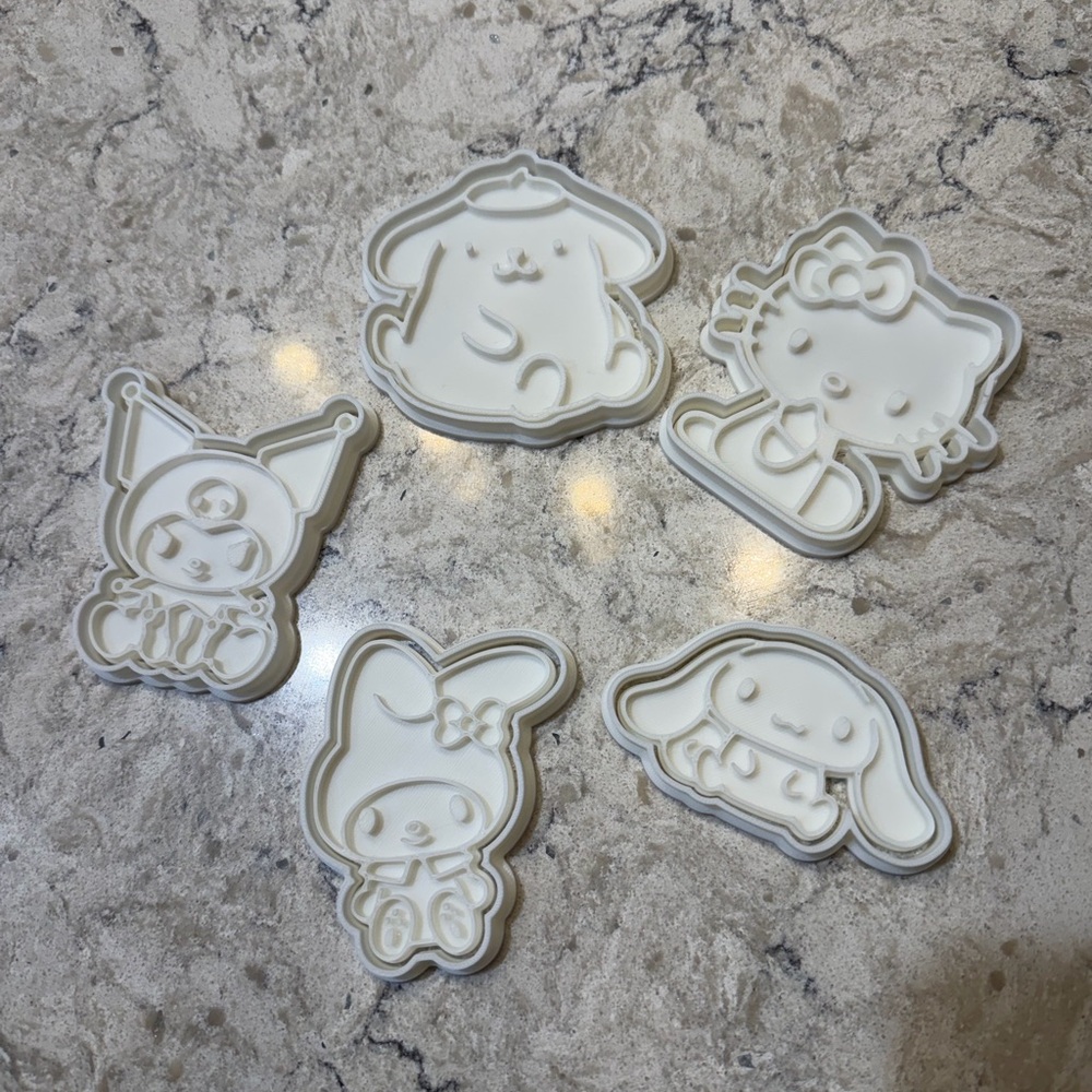 Sanrio Hello Kitty Cookie Cutters & Stamps 3D Printed Set – Baking & Crafts